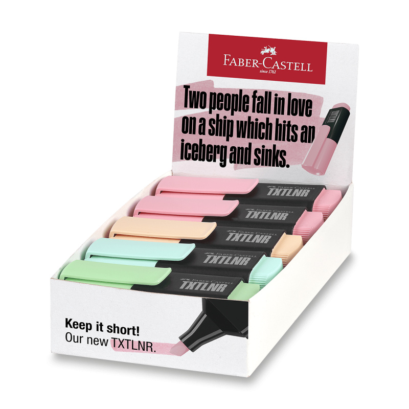 Zvýrazňovače Faber-Castell Short TXTLNR Pastel A stojánek, 10 ks Faber-Castell