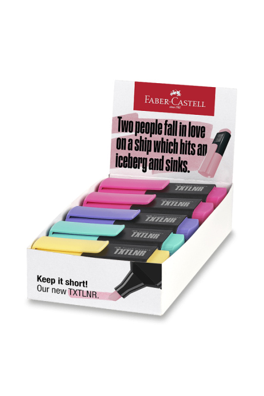 Zvýrazňovače Faber-Castell Short TXTLNR Pastel B stojánek, 10 ks Faber-Castell