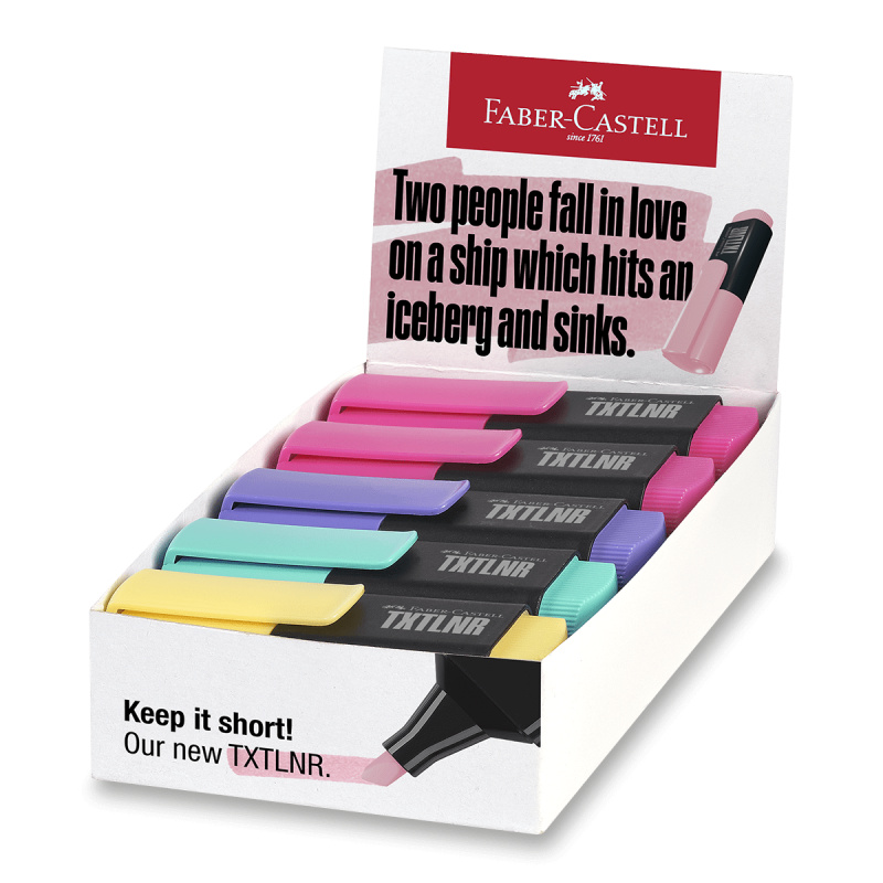 Zvýrazňovače Faber-Castell Short TXTLNR Pastel B stojánek, 10 ks Faber-Castell