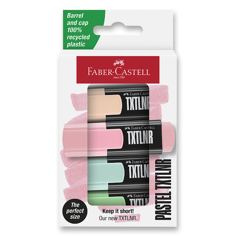 Zvýrazňovače Faber-Castell Short TXTLNR Pastel 4 ks Faber-Castell