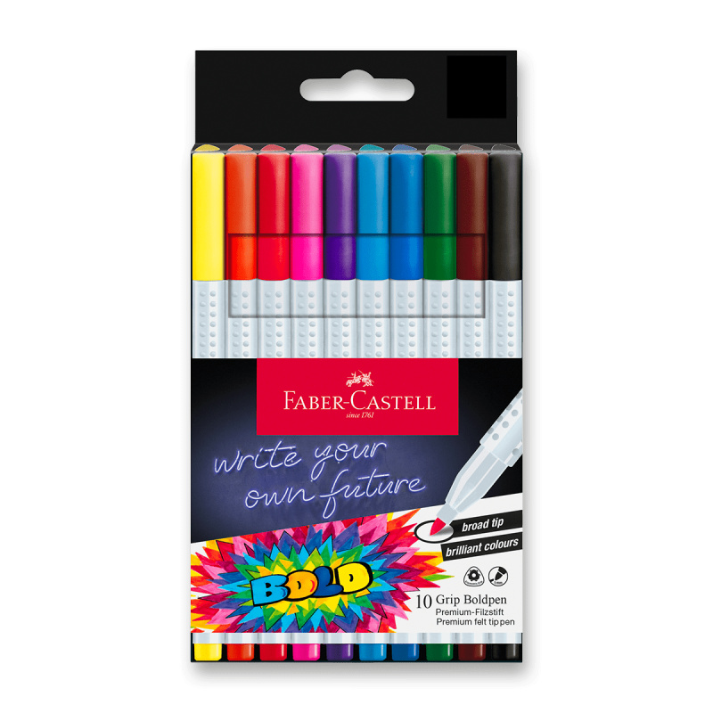 Popisovače Grip Bold 10 farebné,1 mm