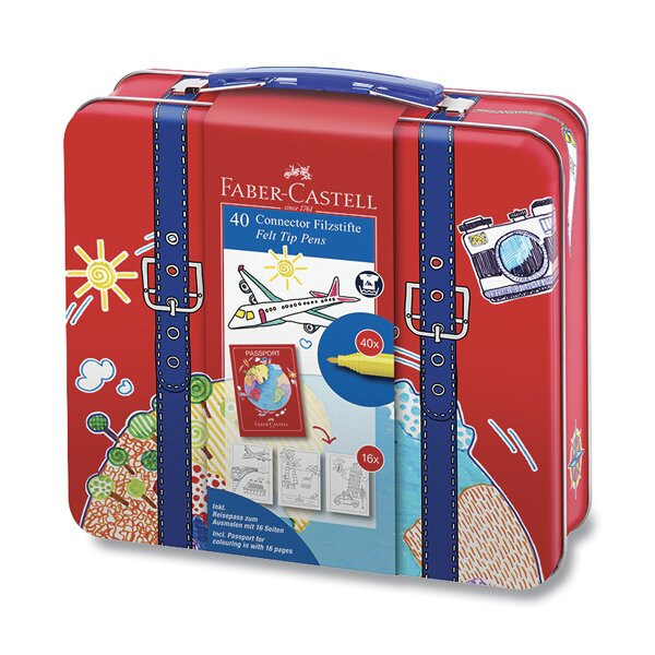 Fixy Faber Castell Connector Kufřík 40 ks a přísluš. Faber-Castell