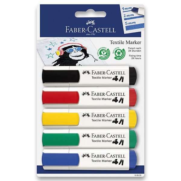 Popisovače na textil Faber Castell BL 5 barev Faber-Castell