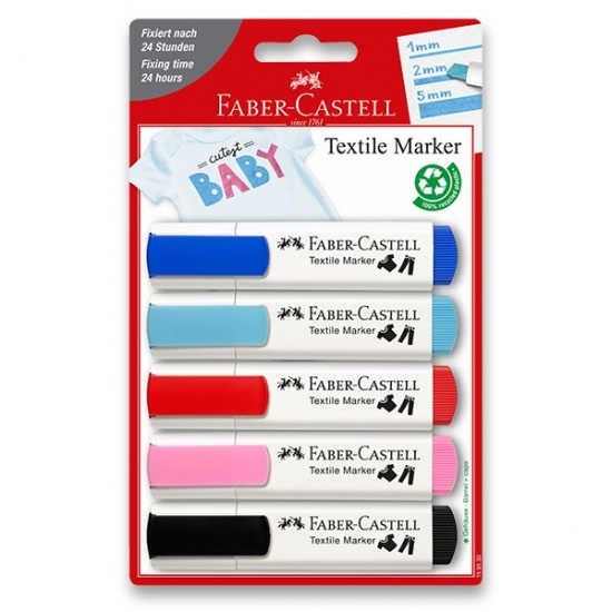 Popisovače na textil Faber Castell BL 5 baby barev Faber-Castell
