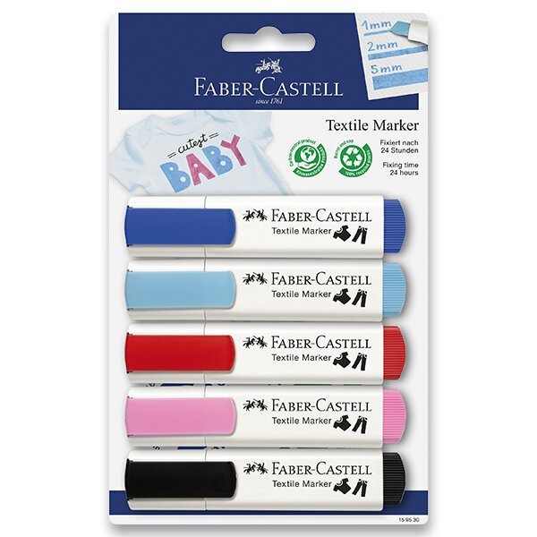 Popisovače na textil Faber Castell BL 5 baby barev Faber-Castell