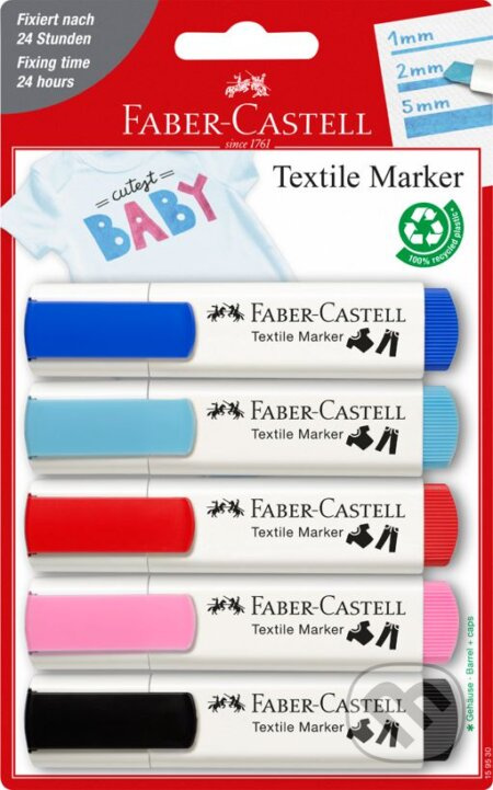 Popisovače na textil Faber Castell BL 5 baby barev Faber-Castell