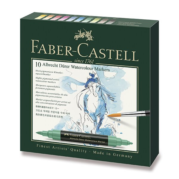Akvarelové popisovače Faber-Castell Albrecht Dürer 10 barev Faber-Castell