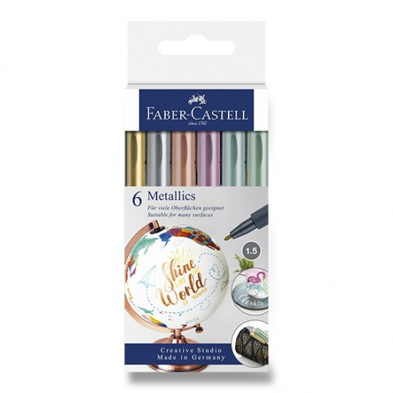 Popisovač Faber-Castell Metallics 6 barev Faber-Castell
