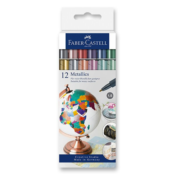 Popisovač Faber-Castell Metallics 12 barev