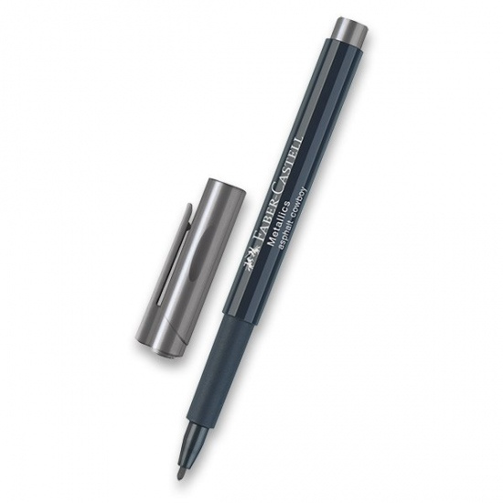 Popisovač metalický tmavě stříbrná Faber-Castell