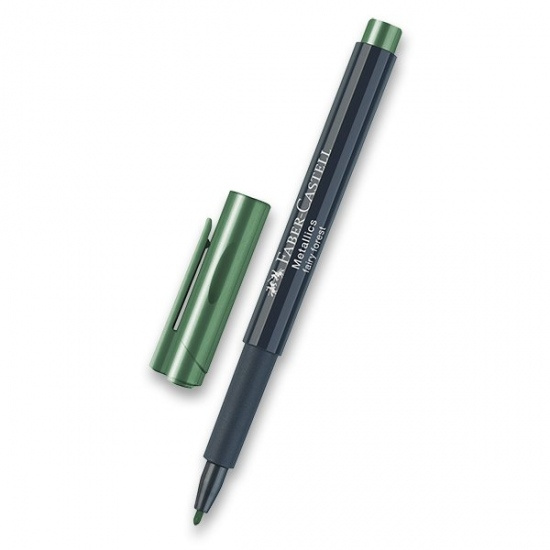 Popisovač metalický zelená Faber-Castell