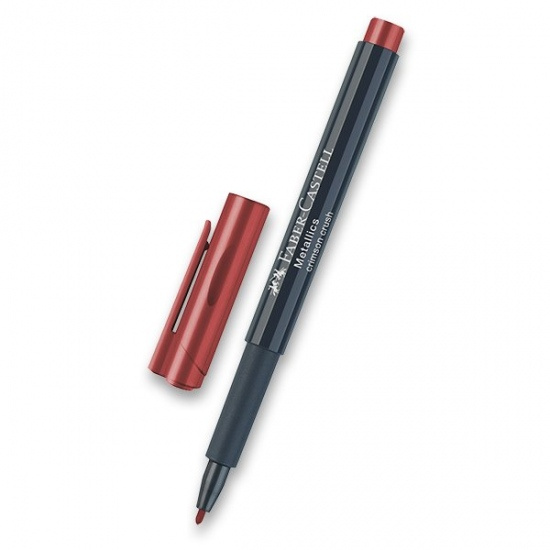 Popisovač metalický červená Faber-Castell