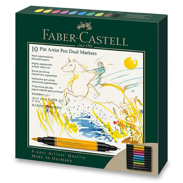 Popisovač Faber-Castell Pitt Artist Pen Dual Marker sada 10 ks Faber-Castell