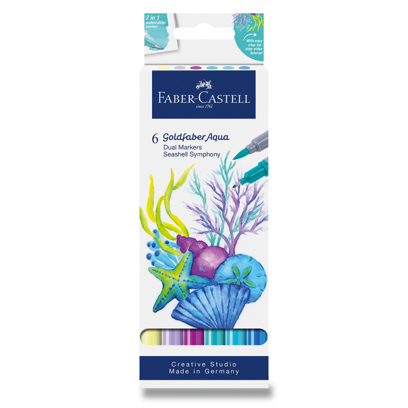 Popisovač Faber-Castell Goldfaber Aqua Dual Marker Seashell Symphony - 6 ks Faber-Castell