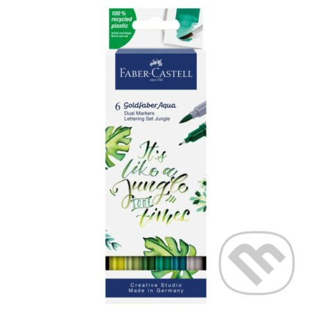 Popisovač Faber-Castell Goldfaber Aqua Dual Marker Lettering Jungle sada, 6 barev Faber-Castell