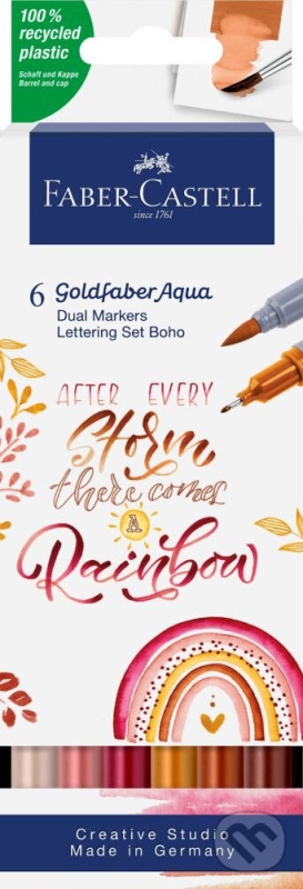 Popisovač Faber-Castell Goldfaber Aqua Dual Marker Lettering Boho sada, 6 barev Faber-Castell