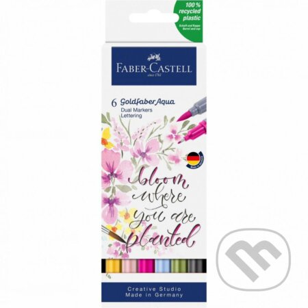 Popisovač Faber-Castell Goldfaber Aqua Dual Marker Lettering sada, 6 barev Faber-Castell