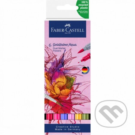 Popisovač Faber-Castell Goldfaber Aqua Dual Marker Flowers sada, 6 barev Faber-Castell