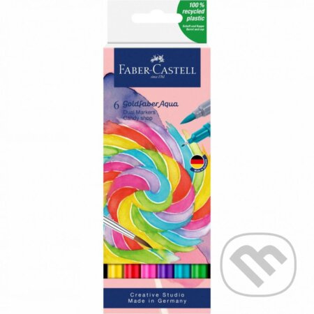 Popisovač Faber-Castell Goldfaber Aqua Dual Marker Candy shop sada, 6 barev Faber-Castell