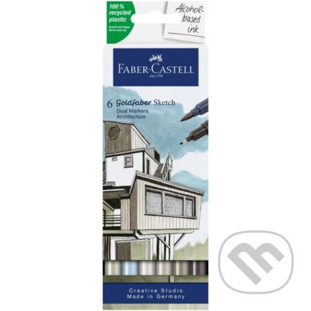Popisovač Faber-Castell Goldfaber Sketch Dual Marker Architecture sada, 6 barev Faber-Castell