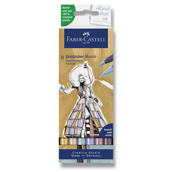 Popisovač Faber-Castell Goldfaber Sketch Dual Marker Fashion sada, 6 barev Faber-Castell