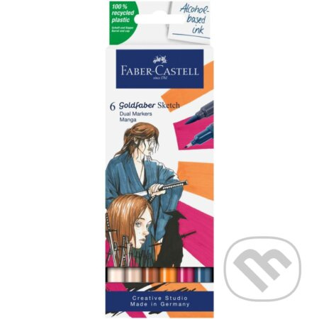 Popisovač Faber-Castell Goldfaber Sketch Dual Marker Manga sada, 6 barev Faber-Castell