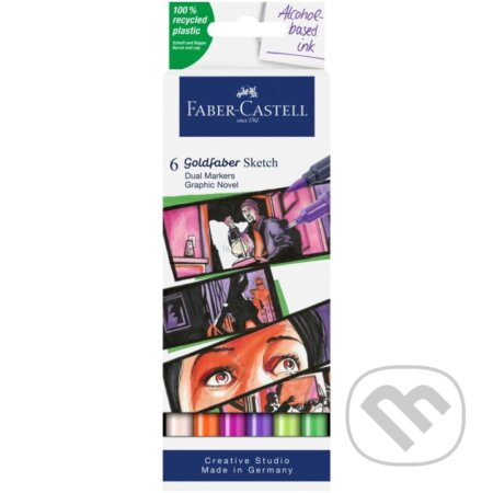 Popisovač Faber-Castell Goldfaber Sketch Dual Marker Graphic Novel sada, 6 barev Faber-Castell