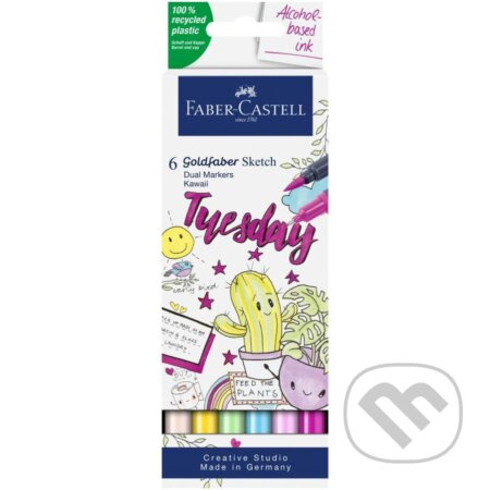 Popisovač Faber-Castell Goldfaber Sketch Dual Marker Kawaii sada, 6 barev Faber-Castell