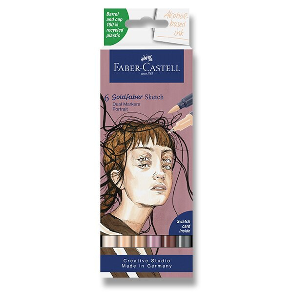Popisovač Faber-Castell Goldfaber Sketch Dual Marker Portrait sada, 6 barev Faber-Castell