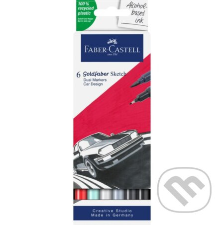 Popisovač Faber-Castell Goldfaber Sketch Dual Marker Car Design sada, 6 barev Faber-Castell