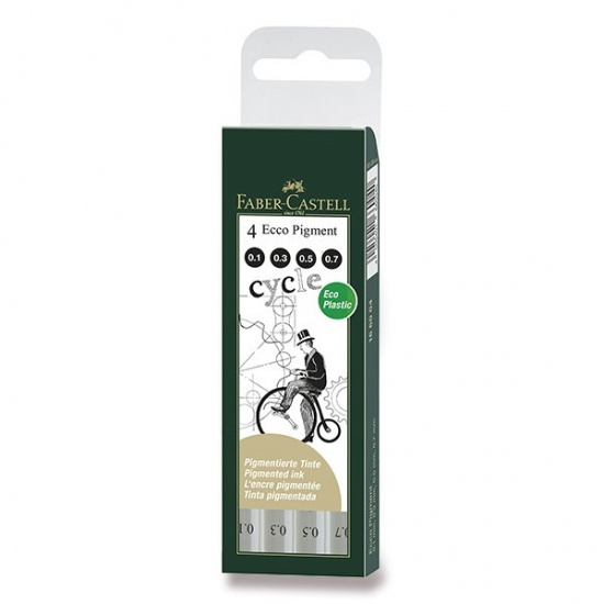 Popisovač Faber Castell Ecco Pigment Sada 4ks liché černá Faber-Castell