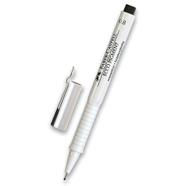 Popisovač Faber-Castell Ecco Pigment - černý 0,8 mm
