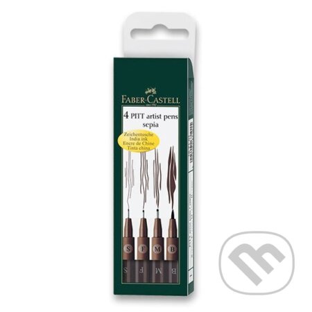 Popisovač Faber Castell Pitt Artist Pen 4ks (S F M B) sepia Faber-Castell