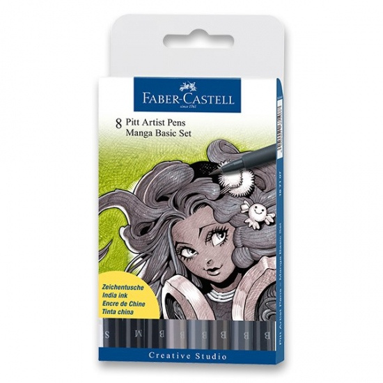 Popisovač Faber Castell Pitt Artist Pen Manga plast. 8ks Faber-Castell