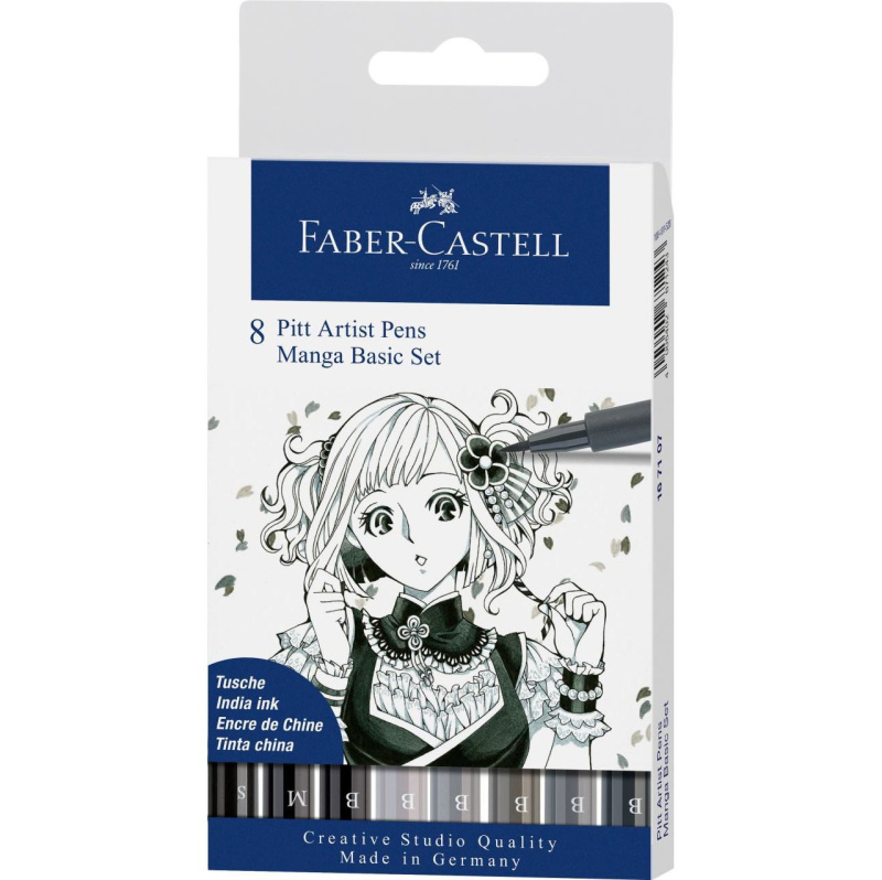 Popisovač Faber Castell Pitt Artist Pen Manga plast. 8ks Faber-Castell