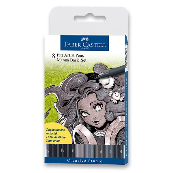 Popisovač Faber Castell Pitt Artist Pen Manga plast. 8ks Faber-Castell