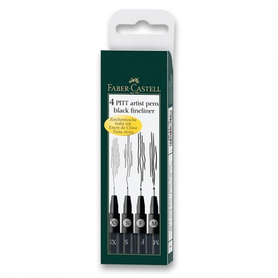 Popisovač Faber Castell Pitt Artist Pen 4ks černá Faber-Castell
