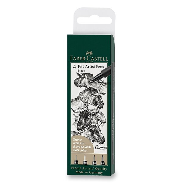 Popisovač Faber Castell Pitt Artist Pen 4ks černá Faber-Castell
