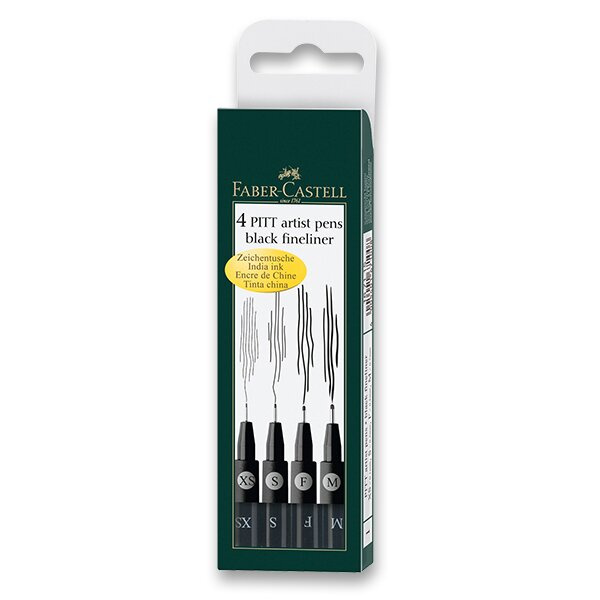 Popisovač Faber Castell Pitt Artist Pen 4ks černá Faber-Castell