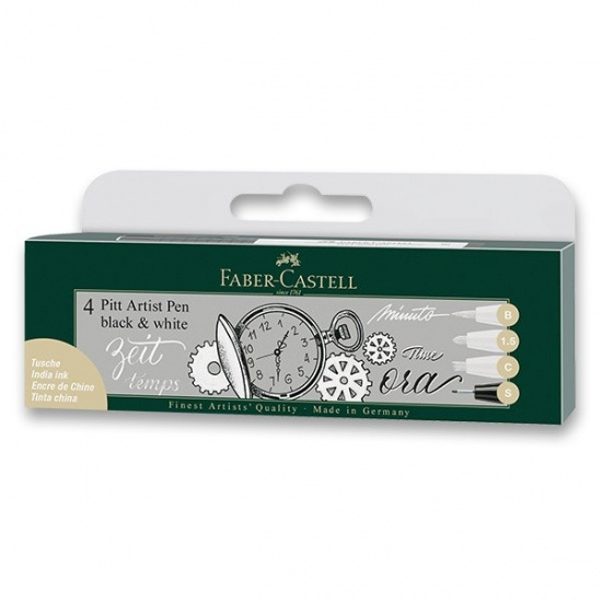 Popisovač Faber Castell Pitt Artist Pen White sada 4ks Faber-Castell