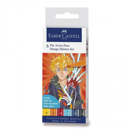 Popisovač Faber Castell Pitt Artist Pen Manga Shonen 2 6ks Faber-Castell