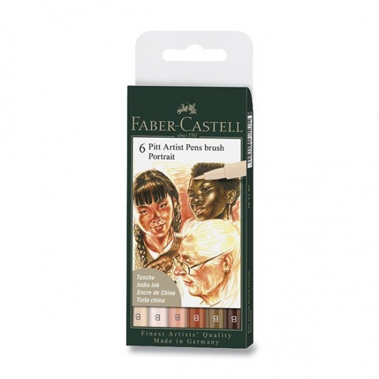 Popisovač Faber Castell Pitt Artist Pen Brush Portrait 6ks Faber-Castell