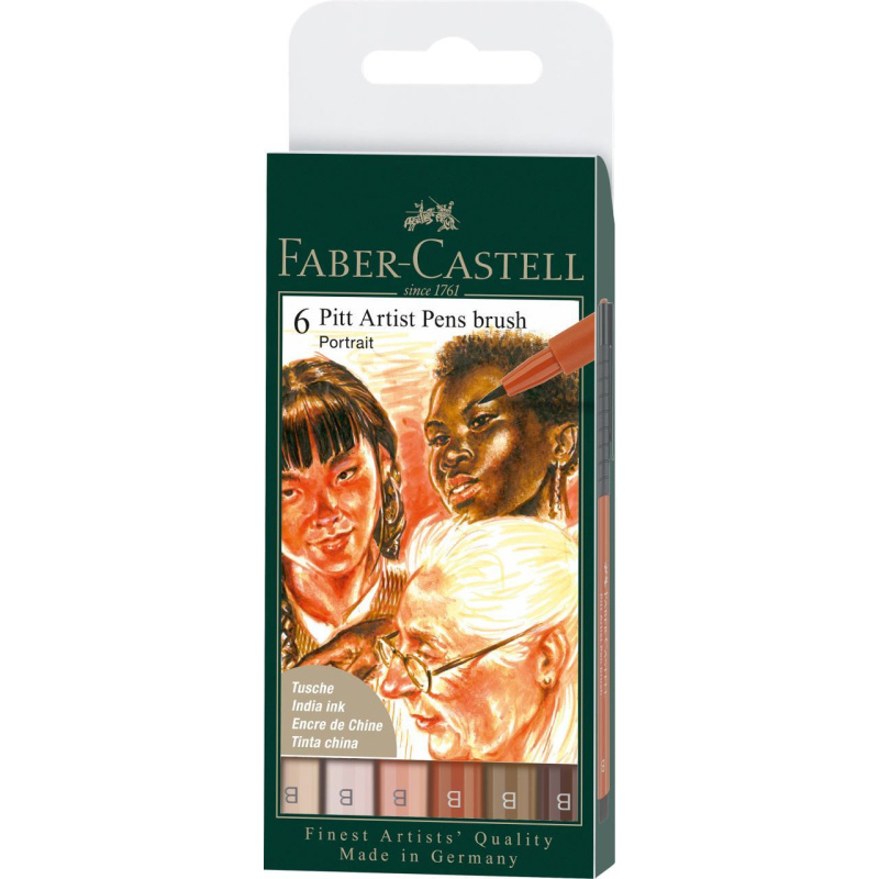 Popisovač Faber Castell Pitt Artist Pen Brush Portrait 6ks Faber-Castell