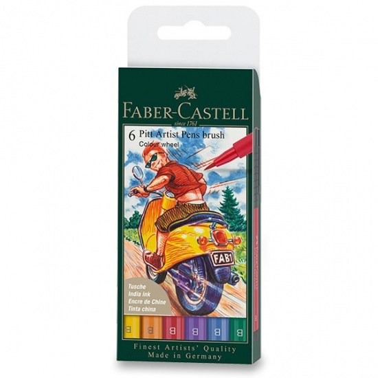 Popisovač Faber-Castell Pitt Artist Pen Brush Colour sada 8 ks, hrot B Faber-Castell