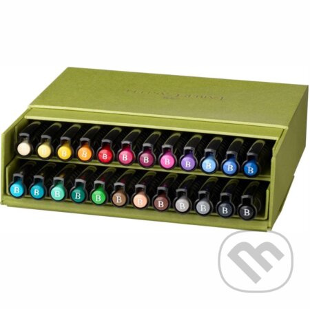 Popisovač Faber-Castell Pitt Artist Pen Brush studio box, 24 ks