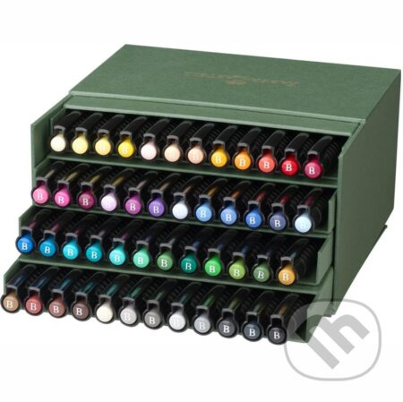 Popisovač Faber-Castell Pitt Artist Pen Brush studio box, 48 ks