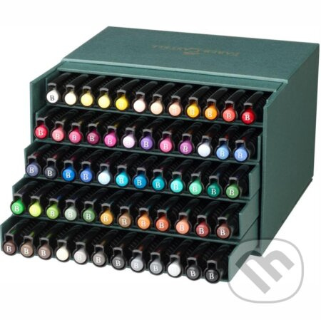 Popisovač Faber-Castell Pitt Artist Pen Brush studio box, 60 ks