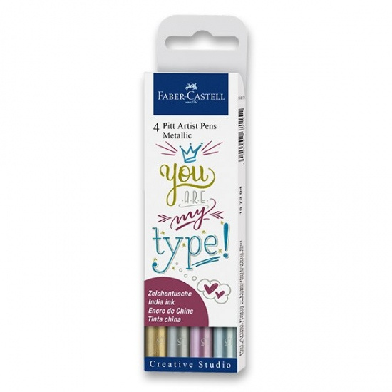 Popisovač Faber Castell Pitt Artist Pen Metallic 4ks Faber-Castell