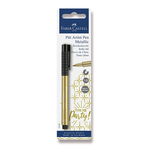 Popisovač Faber-Castell Pitt Artist Pen Metallic blistr, zlatý Faber-Castell