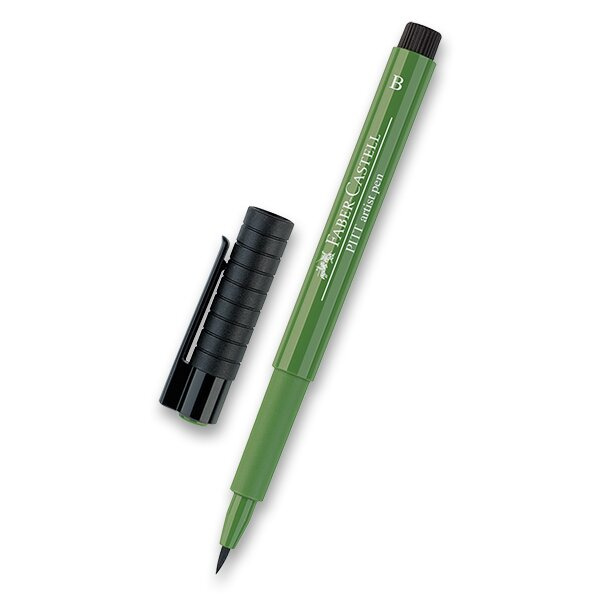 Popisovač Faber-Castell Pitt Artist Pen Brush 167, permanent green olive